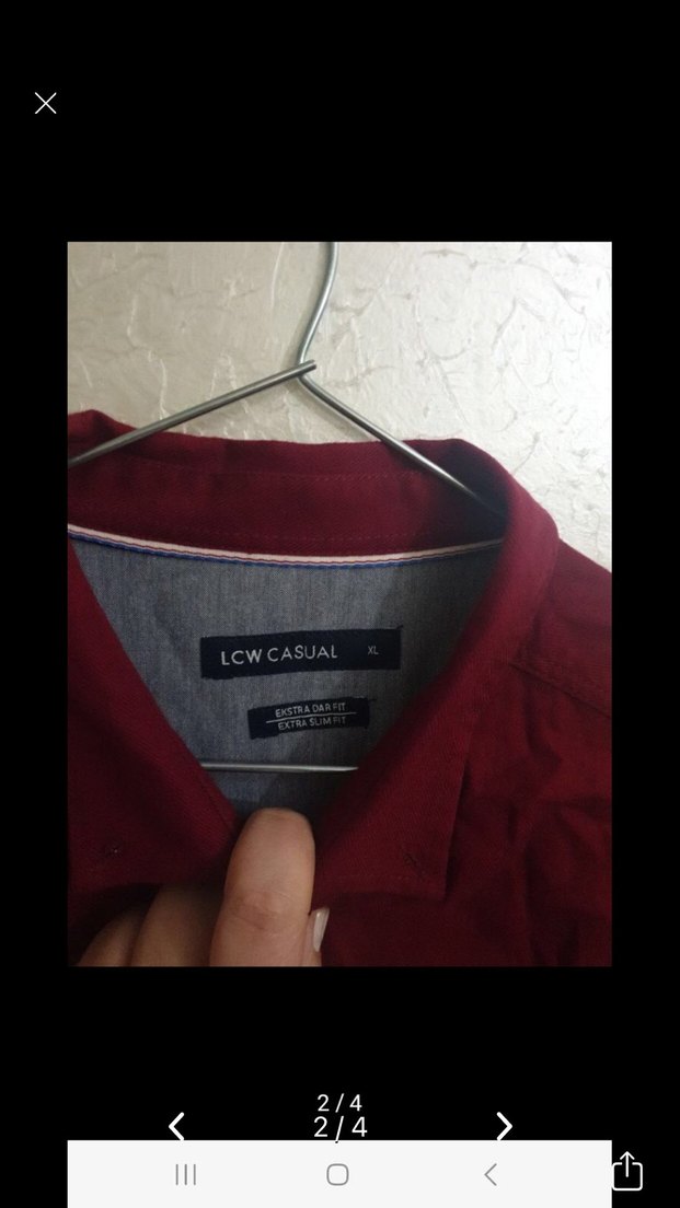 Bordo Rahat Kesim Keten Erkek Gömlek - Görsel 2