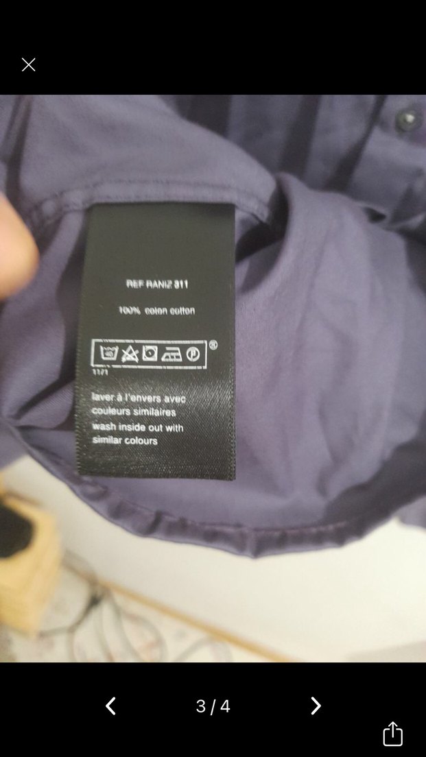 Erkek Mor Uzun Kollu Düğmeli Gömlek - Görsel 3