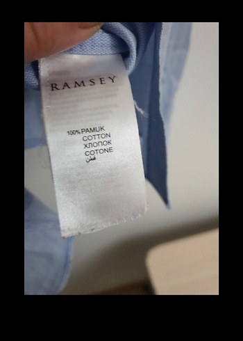 Mavi Keten Erkek Gömlek, Uzun Kollu, Düğmeli - Görsel 3