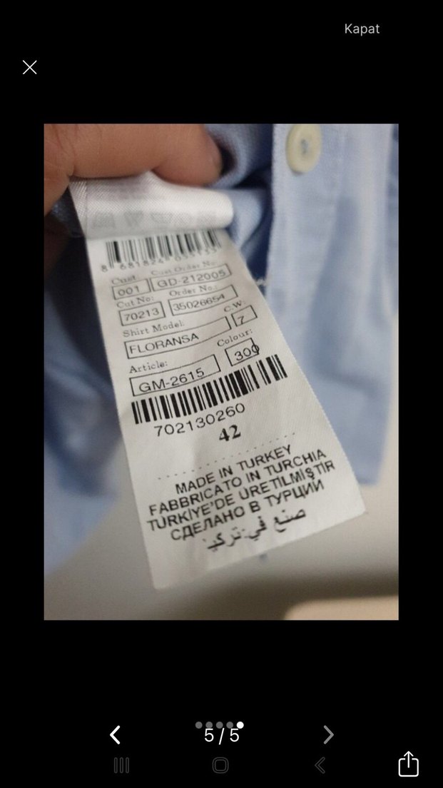 Mavi Keten Erkek Gömlek, Uzun Kollu, Düğmeli - Görsel 4