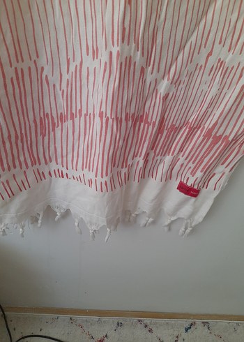 Pembe Bağlama Desenli Bohem Kadın Pareo - Görsel 2