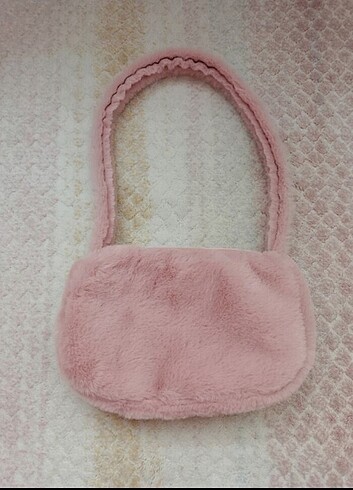 Pembe peluş çanta 