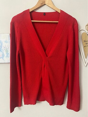 Trendyol 2XL V yaka Kırmızı Kazak