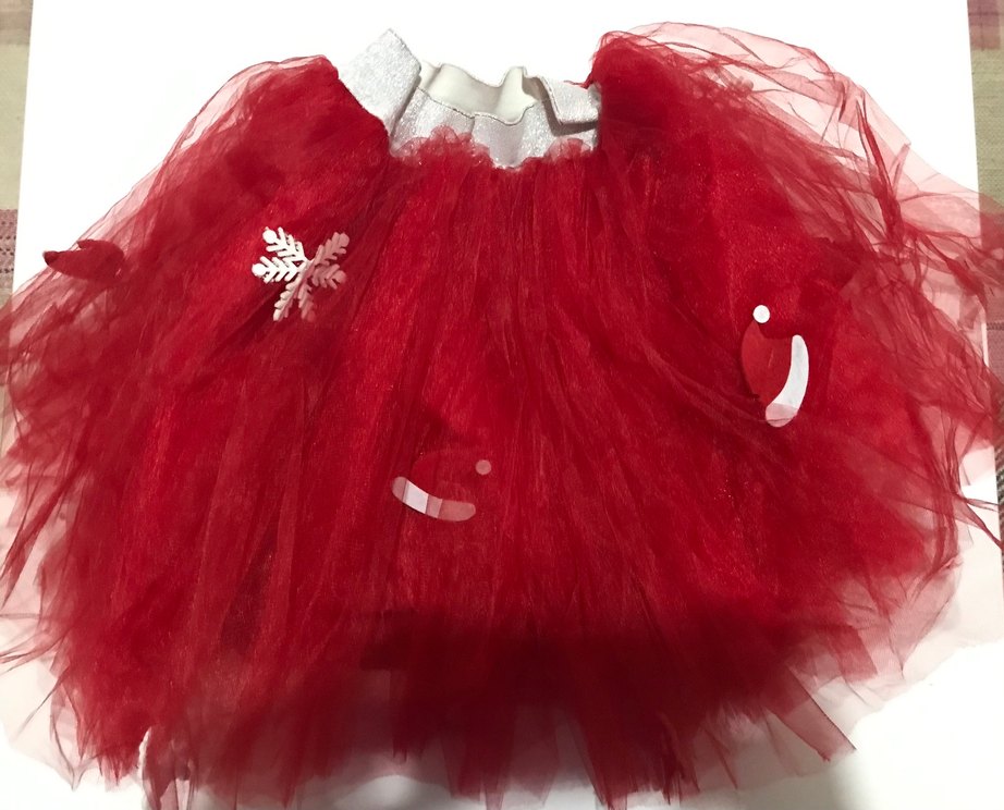 Kız Çocuk Kırmızı Yılbaşı Temalı Tütü Etek - Görsel 2