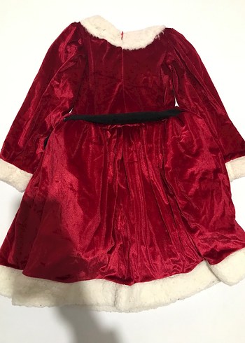 Beyaz Kürklü Kemerli Yılbaşı Elbisesi - Görsel 2