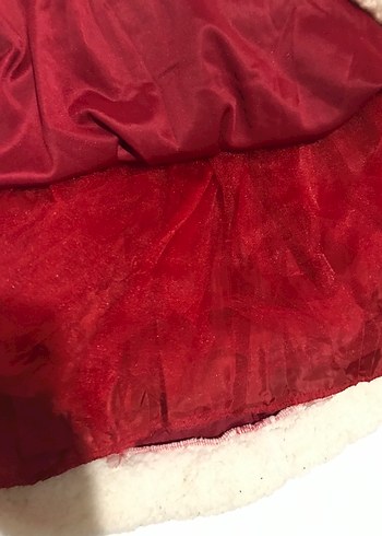 Beyaz Kürklü Kemerli Yılbaşı Elbisesi - Görsel 4