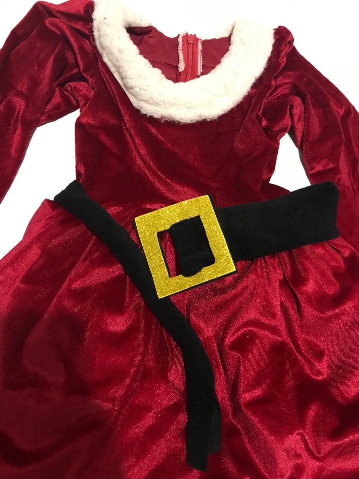 Beyaz Kürklü Kemerli Yılbaşı Elbisesi - Görsel 3