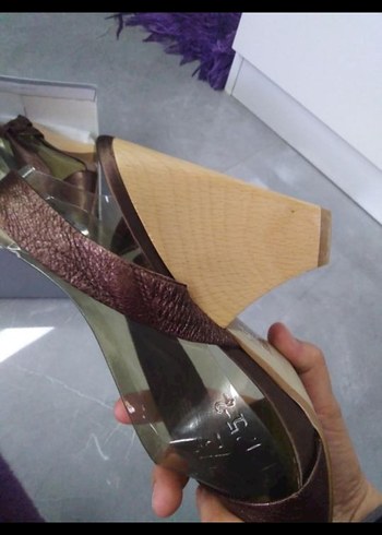 39 Beden kahverengi Renk Kahverengi Parlak Dolgu Topuklu Kadın Ayakkabı