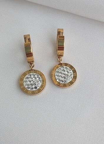Bvlgari Modeli Çelik Küpe