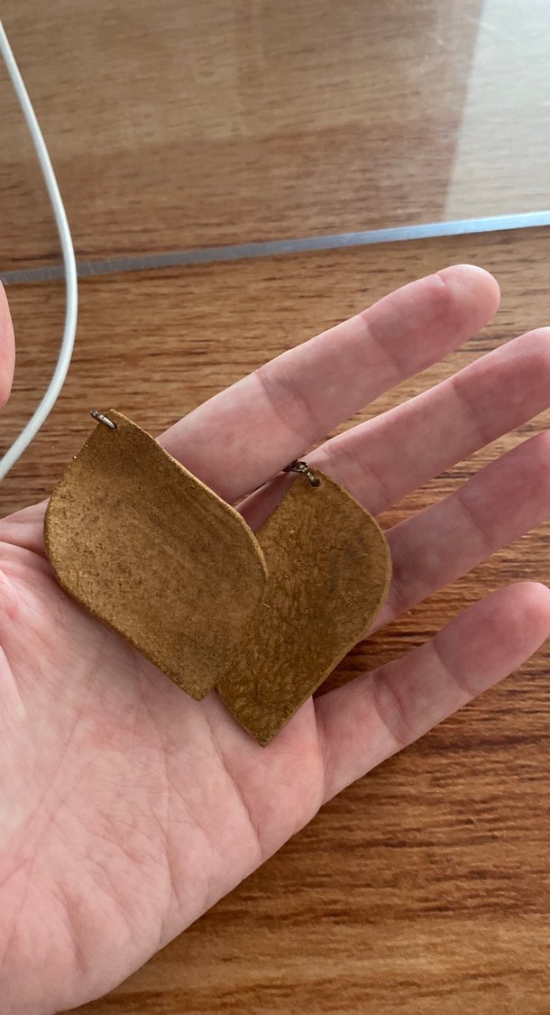 Deri el yapımı Küpe - Görsel 3