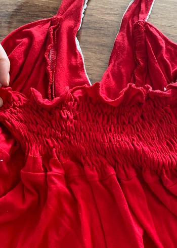 Boncuk İşlemeli Kırmızı Bohem Vintage bluz - Görsel 6