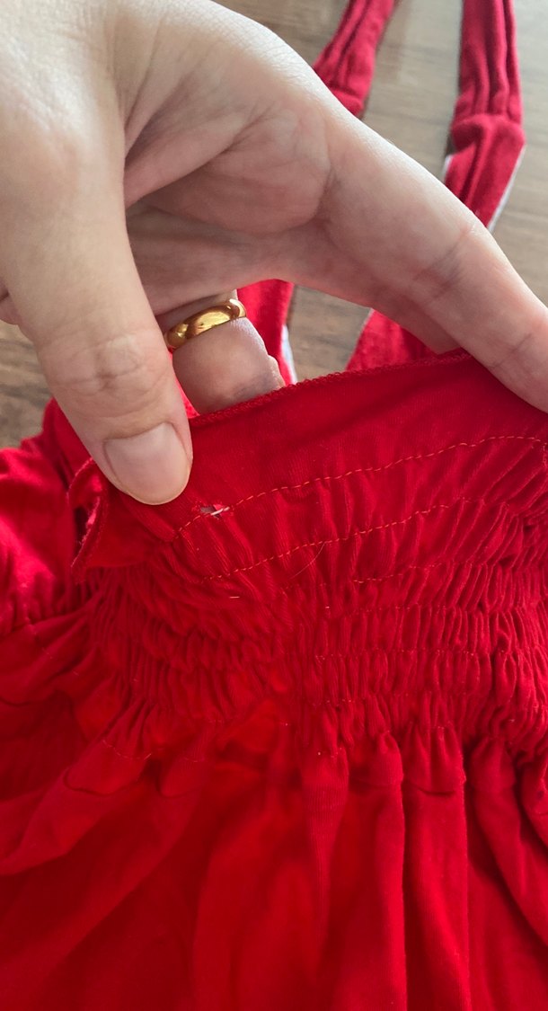 Boncuk İşlemeli Kırmızı Bohem Vintage bluz - Görsel 5