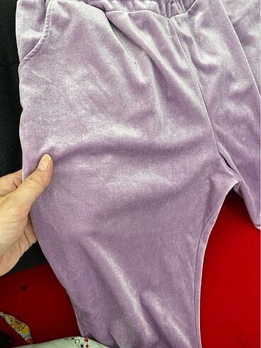 Lila kadife eşofman altı - Görsel 5