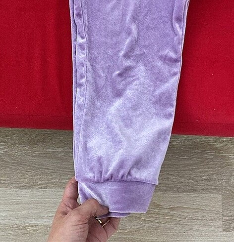 m Beden Lila kadife eşofman altı