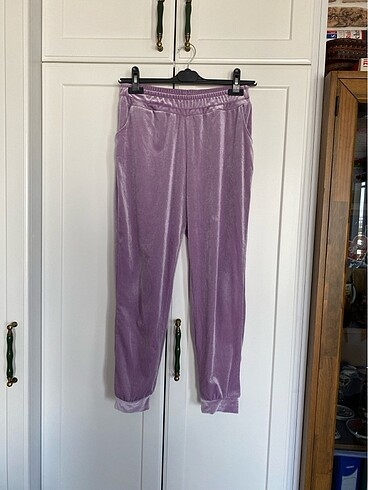 Lila kadife eşofman altı - Görsel 6