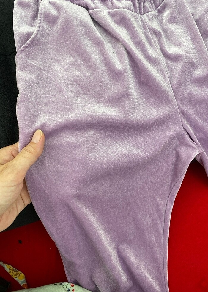 Lila kadife eşofman altı - Görsel 5