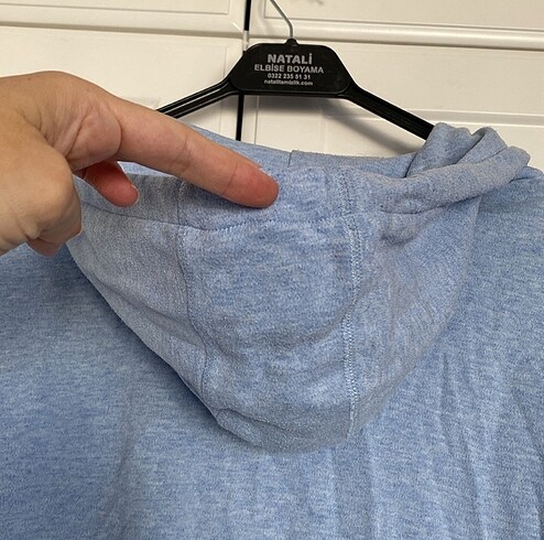 Kapşonlu ceket bebek mavisi - Görsel 5