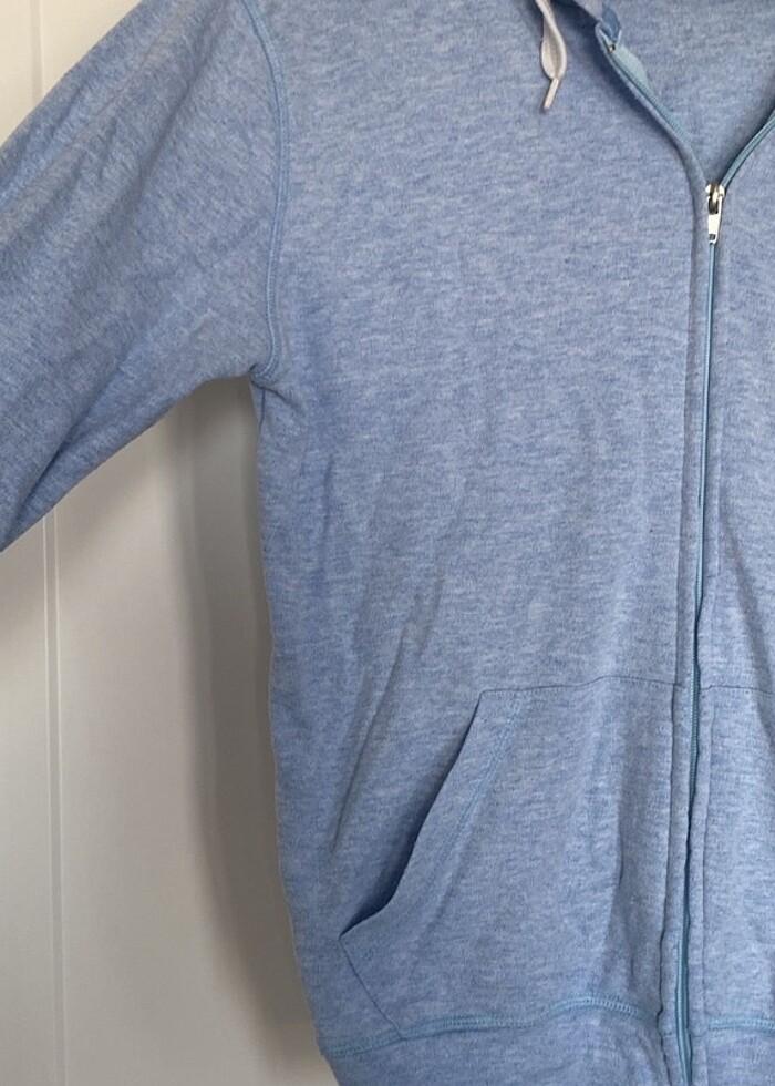 Kapşonlu ceket bebek mavisi - Görsel 3