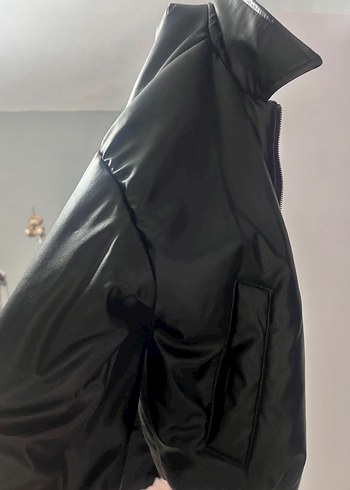 Kadın siyah der Yüksek Yakalı Kış Ceketi - Görsel 2