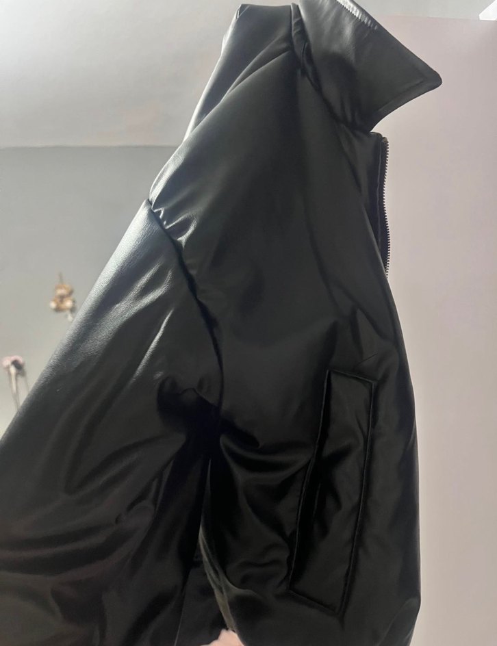 Kadın siyah der Yüksek Yakalı Kış Ceketi - Görsel 2