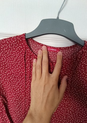 36 Beden Bordo Uzun Keten Elbise, Düğmeli, Salaş