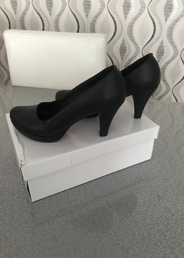 Deri hafif platform siyah ayakkabı - Görsel 2