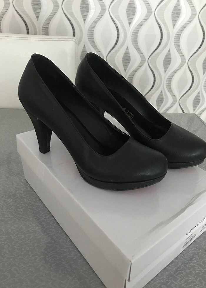 Deri hafif platform siyah ayakkabı - Görsel 5