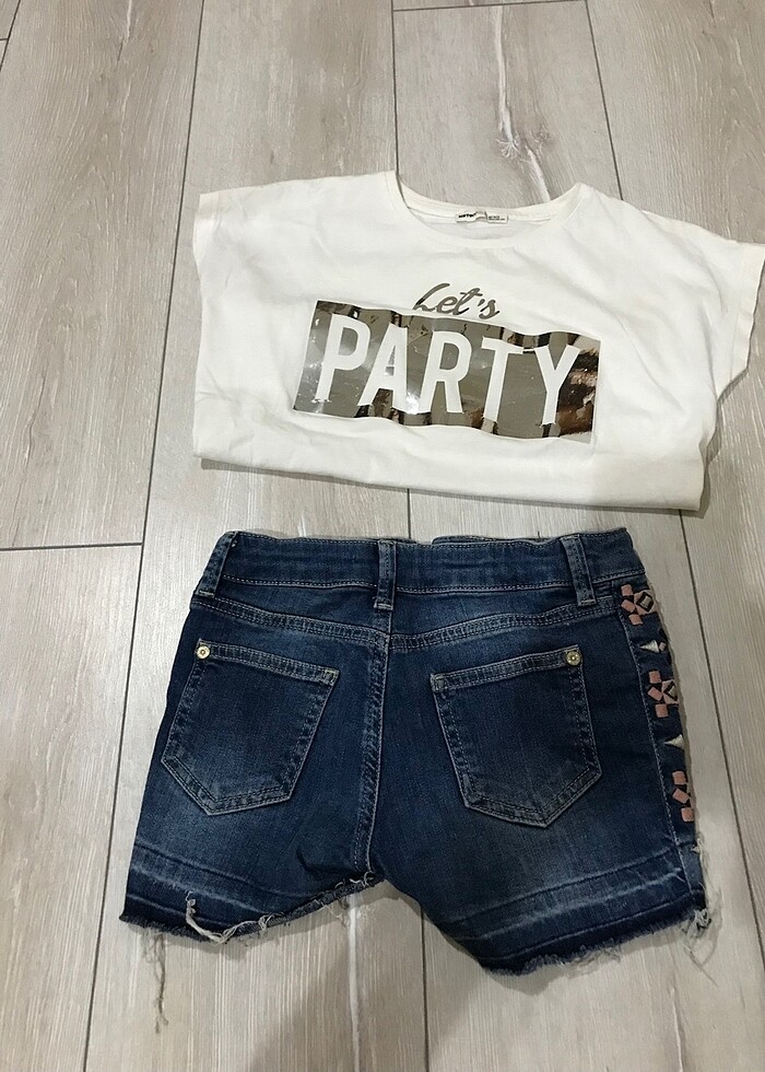 Kot şort ve tişört - Görsel 2