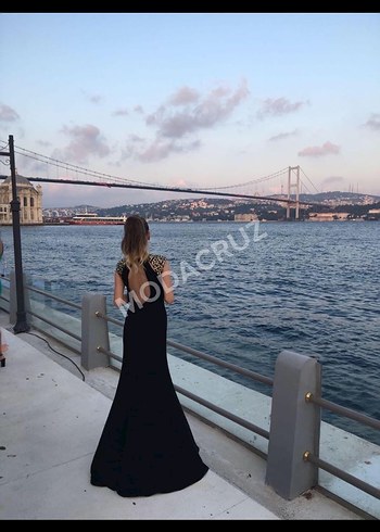 Abiye Drapeli Lacivert Uzun Abiye Elbise