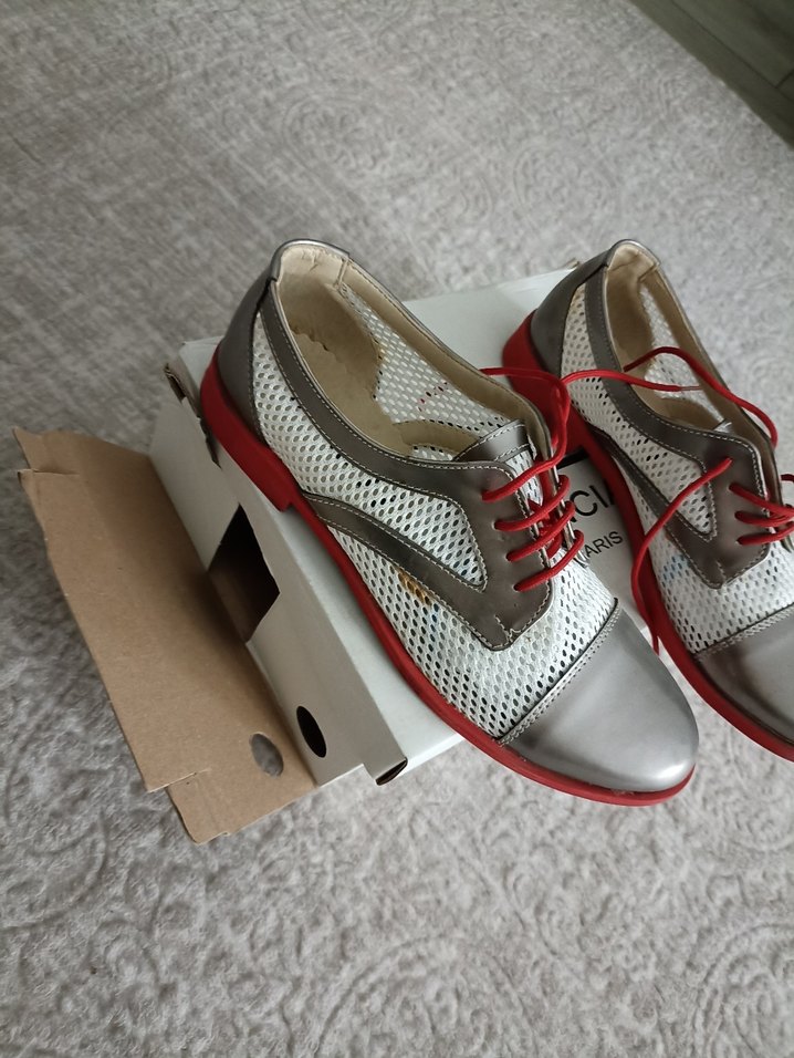 Gri Bağcıklı Stiletto Topuklu Kadın Oxford Ayakkabı - Görsel 2