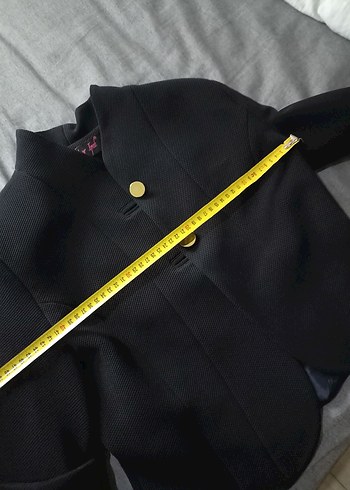 Düğmeli lacivert Ofis Ceketi - Görsel 10