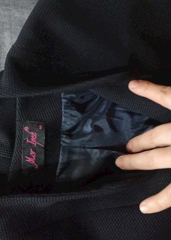 Düğmeli lacivert Ofis Ceketi - Görsel 4