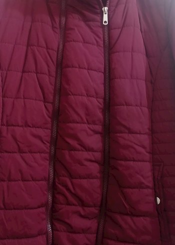 Kadın Bordo Midi Kışlık Mont yepyeni 2 defa giyildi - Görsel 4