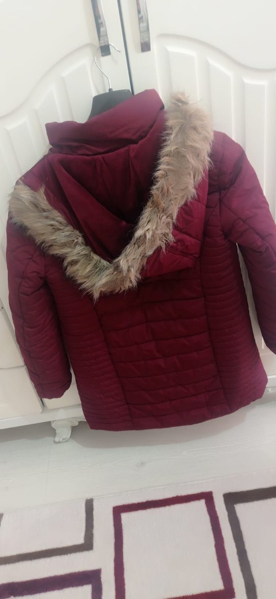 Kadın Bordo Midi Kışlık Mont yepyeni 2 defa giyildi - Görsel 5