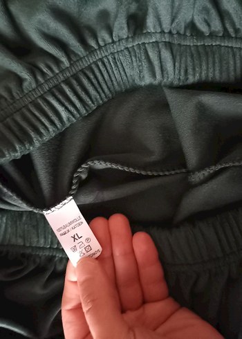 Zümrüt yeşili Baskılı Uzun Kollu Kadın kadife Pijama Takımı - Görsel 7