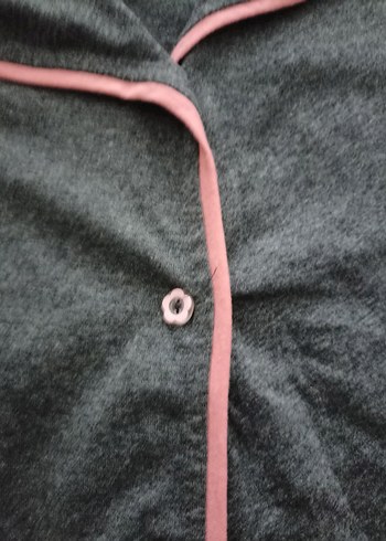 Gri Uzun Kollu Rahat Pijama Takımı - Görsel 2