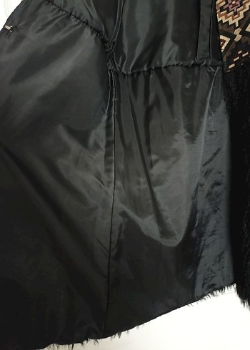 Bohem Desenli Uzun Kollu etnik desenli Kadın Kürk - Görsel 7