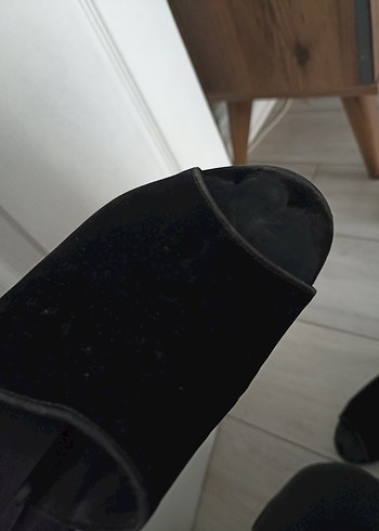 Siyah süet Tokalı Kadın Topuklu Sandalet - Görsel 14