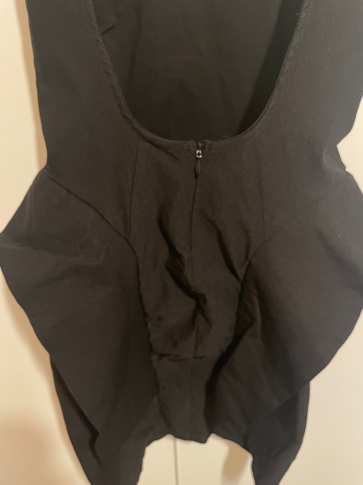 Siyah Drapeli Midi V Yaka Kadın Elbise - Görsel 4