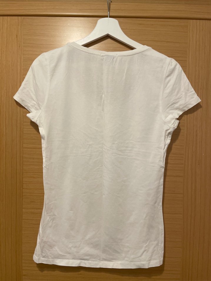 Beyaz Kısa Kollu Basic Kadın Tişört - Görsel 3