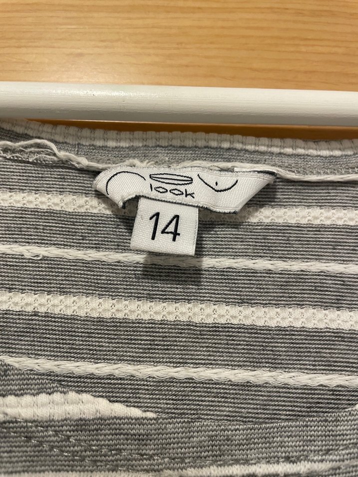 Gri Çizgili Keten Bluz - Görsel 2