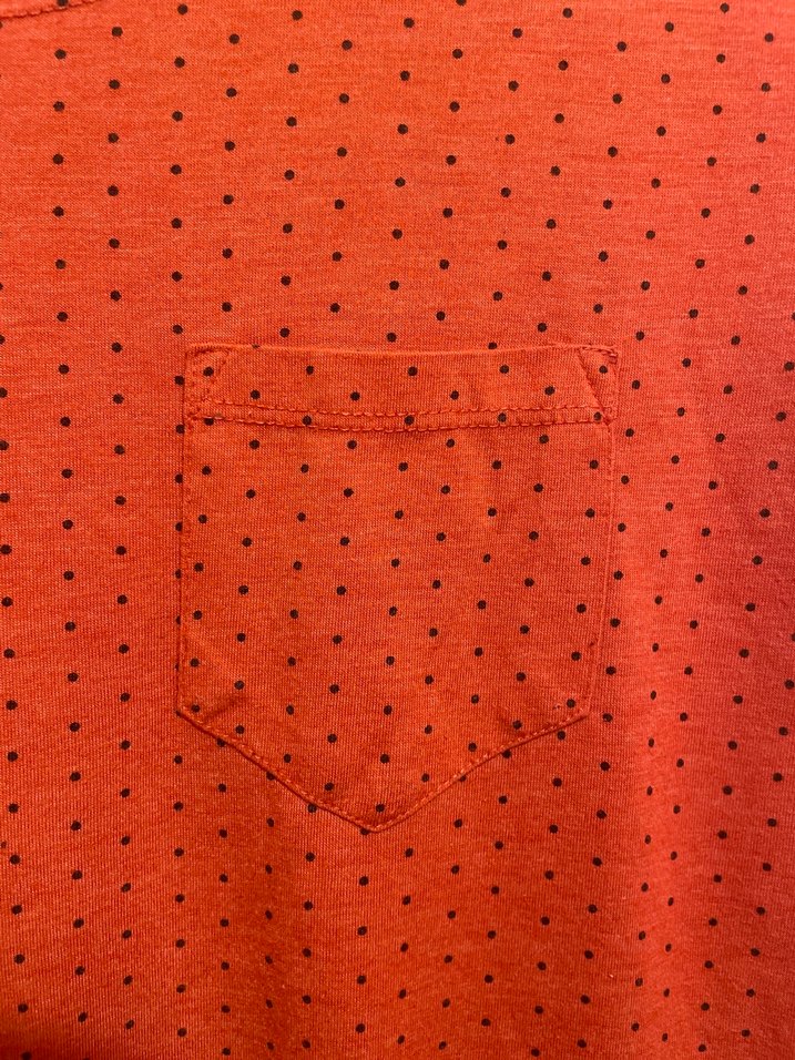 Kadın Kırmızı Pamuklu Mini Noktalı Tişört - Görsel 2
