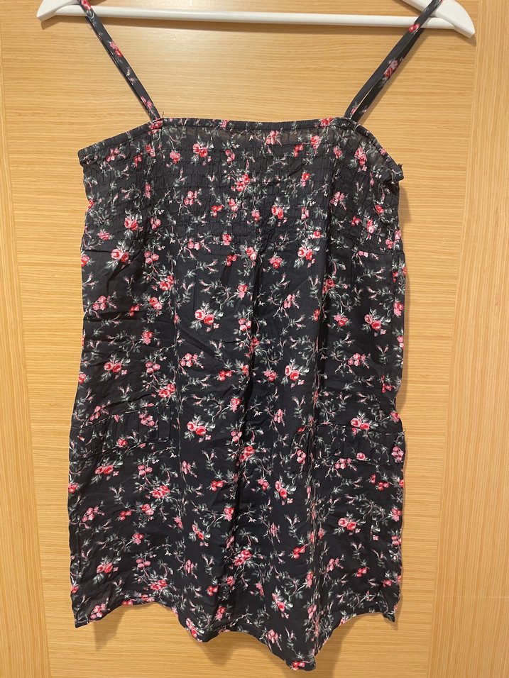 Düğmeli Askılı Bohem Desenli Hamile Bluzu - Görsel 3