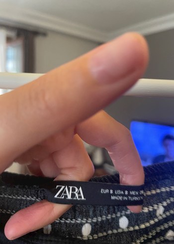 Siyah Beyaz Puantiyeli Uzun Kollu Mini Bluz - Görsel 4