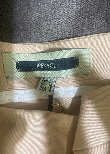 38 Beden Bej Kadın Kumaş Pantolon, Normal Boy, Regular Fit