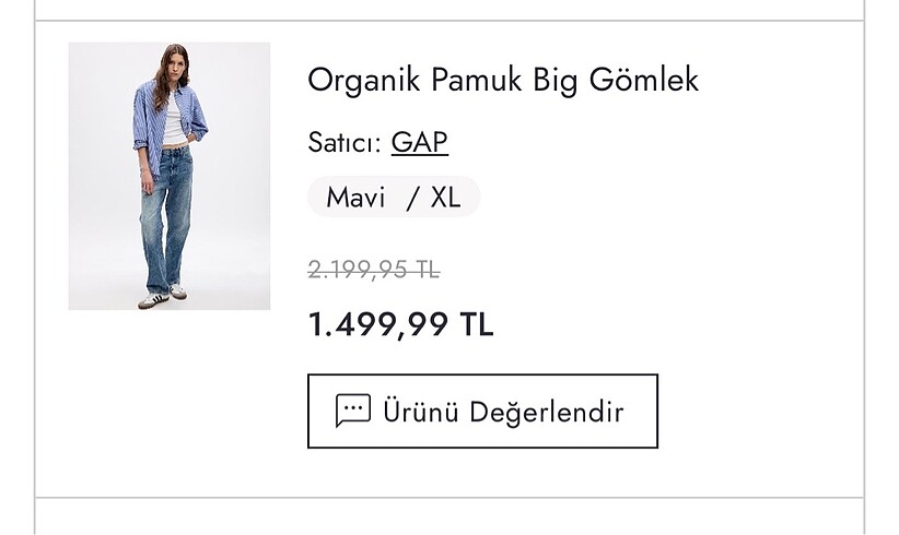 xl Beden mavi Renk Büyük beden gap gömlek