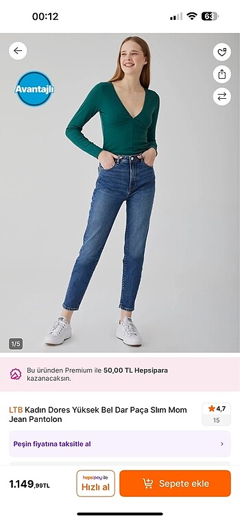 33 Beden mavi Renk Büyük beden Ltb jean