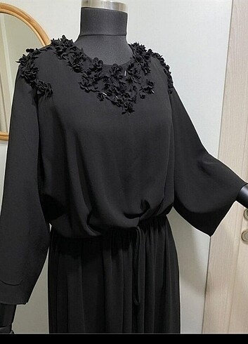 42 Beden siyah Renk Perspektive elbise 
