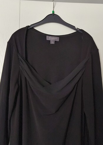 Siyah Uzun Kollu Drapeli Uzun Elbise - Görsel 3