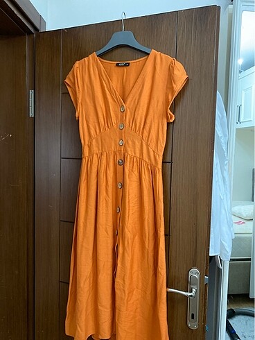 38 Beden turuncu Renk Elbise